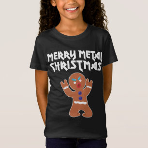 Metal Christmas funny Metal Gingerbread Man T-Shirt