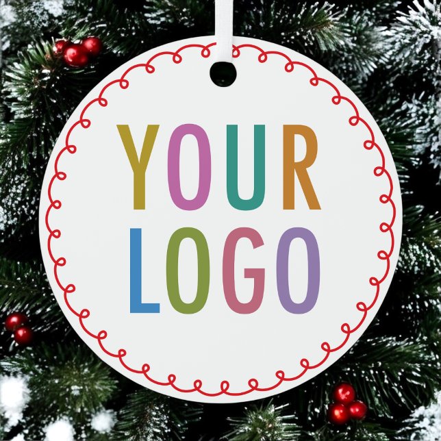 Metal Christmas Ornament Custom Logo Personalised (MISOOK Round Metal Ornament with Logo and Name (on opposite side))
