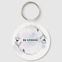 Metal Circle Keychain, 2"