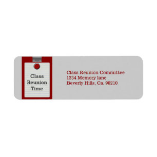 Metal Clip Notepaper Red Class Reunion