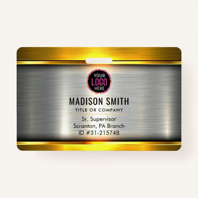 METAL Company Logo ID Employee  ID Badge (Front)