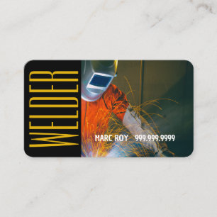 Metal Construction Welder Pattern Business Card