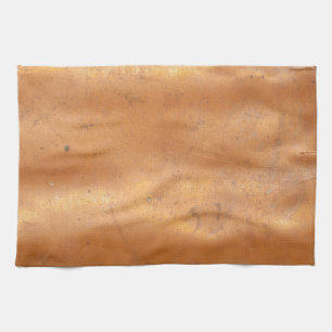 Metal copper texture tea towel