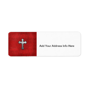 Metal Cross on Red Leather