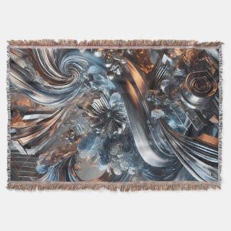 Metal currents ceiling throw blanket