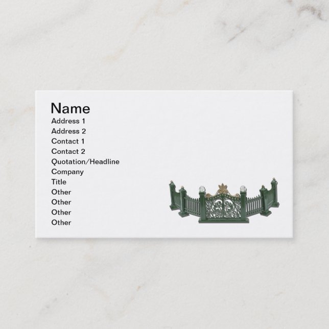 Metal Curved Fence Business Card (Front)
