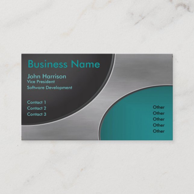 Metal Cutout Circles business card (Front)