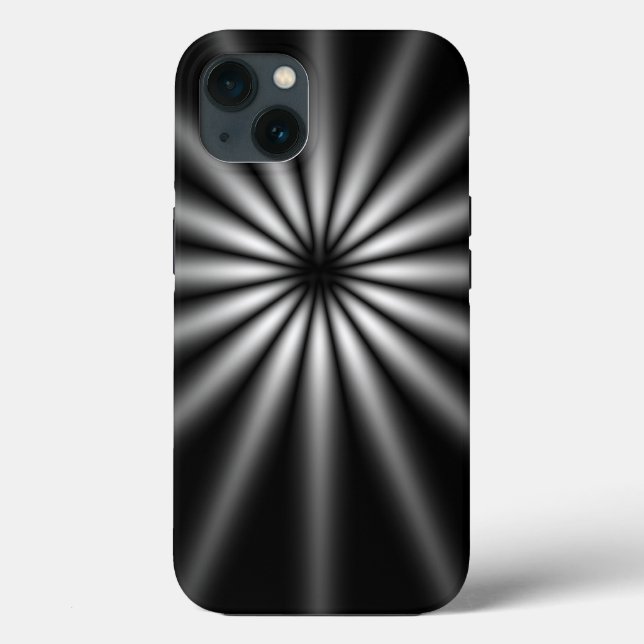 Metal: Dark Stainless Steel Starburst Case-Mate iPhone Case (Back)