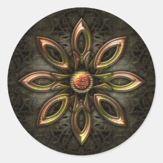 Metal Design Classic Round Sticker