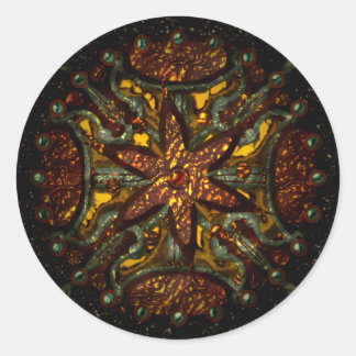 Metal Design Classic Round Sticker