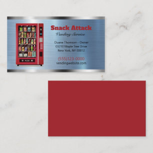 Metal Design Food Snack Vendor Vending Service Business Card