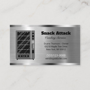 Metal Design Food Snack Vendor Vending Service Business Card