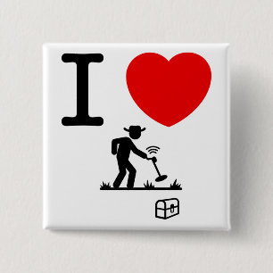 Metal Detecting 15 Cm Square Badge