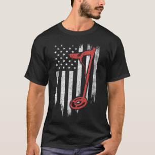Metal Detecting American Flag T-Shirt