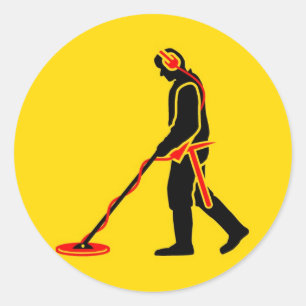Metal Detecting Classic Round Sticker