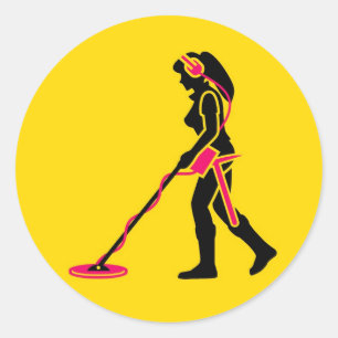 Metal Detecting Classic Round Sticker
