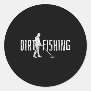 Metal Detecting Detector Detection Fishing Classic Round Sticker