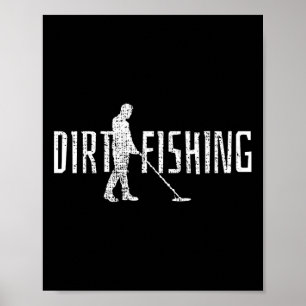 Metal Detecting Detector Detection Fishing Poster