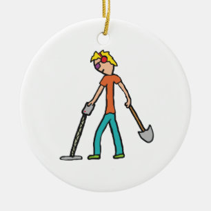 Metal Detecting Detectorist Ceramic Tree Decoration