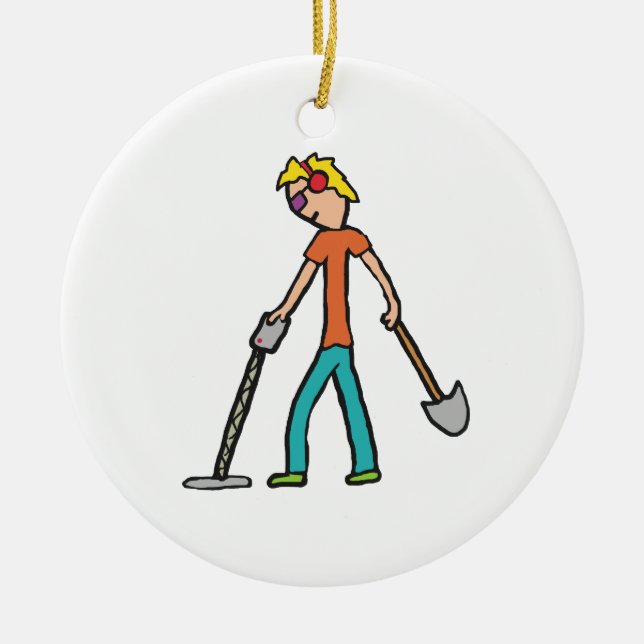 Metal Detecting Detectorist Ceramic Tree Decoration (Front)