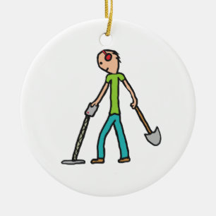 Metal Detecting Detectorist Ceramic Tree Decoration
