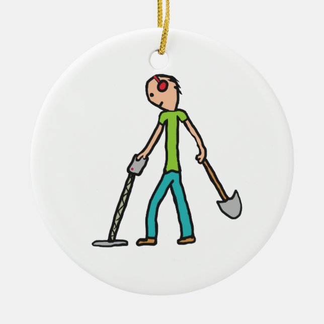 Metal Detecting Detectorist Ceramic Tree Decoration (Front)