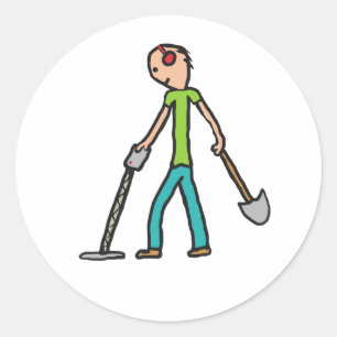 Metal Detecting Detectorist Classic Round Sticker