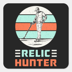 Metal Detecting Detectorist Retro Funny Gift Idea Square Sticker