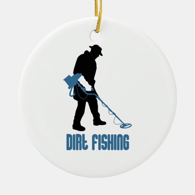 Metal Detecting - Dirt Fishing Ceramic Tree Decoration (Front)