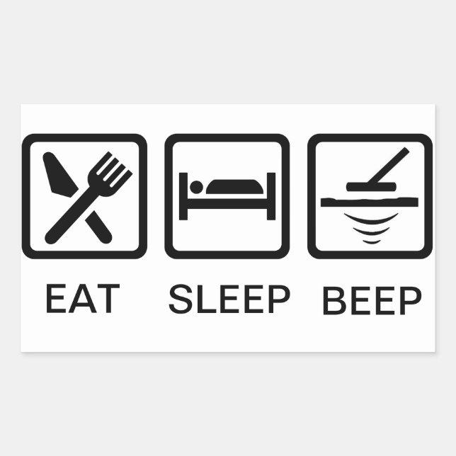 metal detecting EAT-SLEEP-BEEP decal Rectangular Sticker (Front)