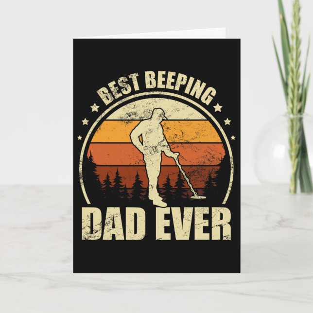 Metal Detecting Father - Detector Detection Fishin Card (Front)