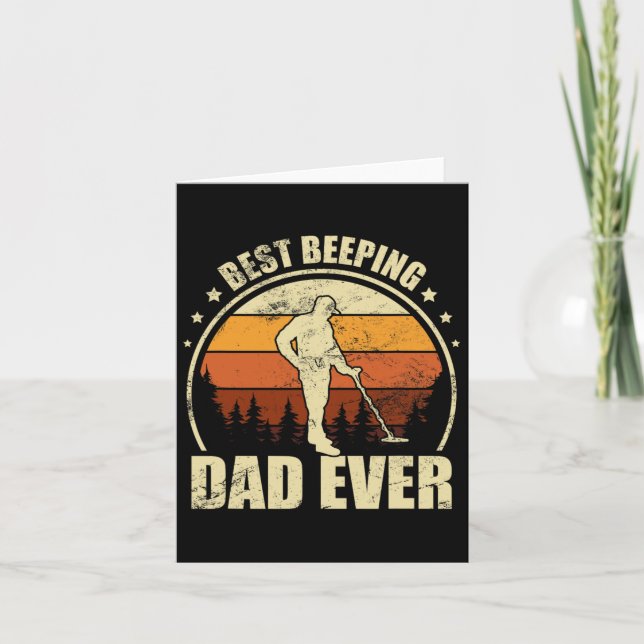 Metal Detecting Father - Detector Detection Fishin Card (Front)