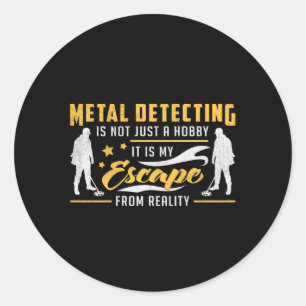 Metal Detecting Gold Detectorist Gift Idea Classic Round Sticker