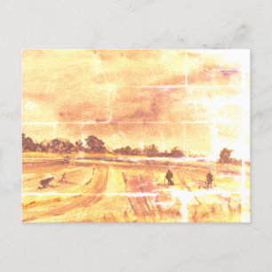 Metal Detecting In The Fields 2 Postcard