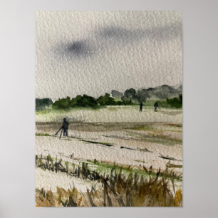 Metal Detecting In The Fields Poster