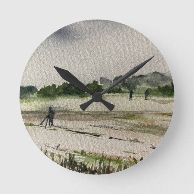 Metal Detecting In The Fields Round Clock (Front)