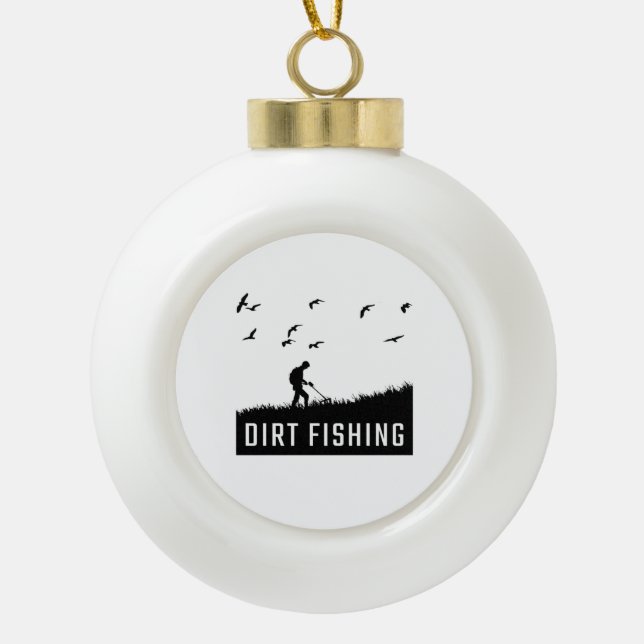Metal Detecting Metal Detector  Ceramic Ball Christmas Ornament (Front)