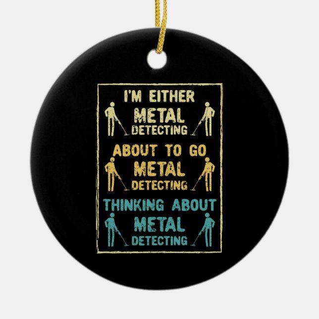Metal Detecting Metal Detector Ceramic Tree Decoration (Front)