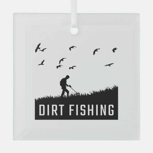 Metal Detecting Metal Detector Glass Tree Decoration (Front)