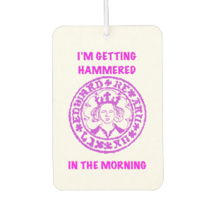 Metal Detecting Pink Hammered Coin Car Air Freshener