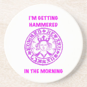 Metal Detecting Pink Hammered Coin Coaster