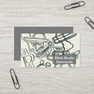 Metal Detecting Relic Treasures Suspender Clips Business Card