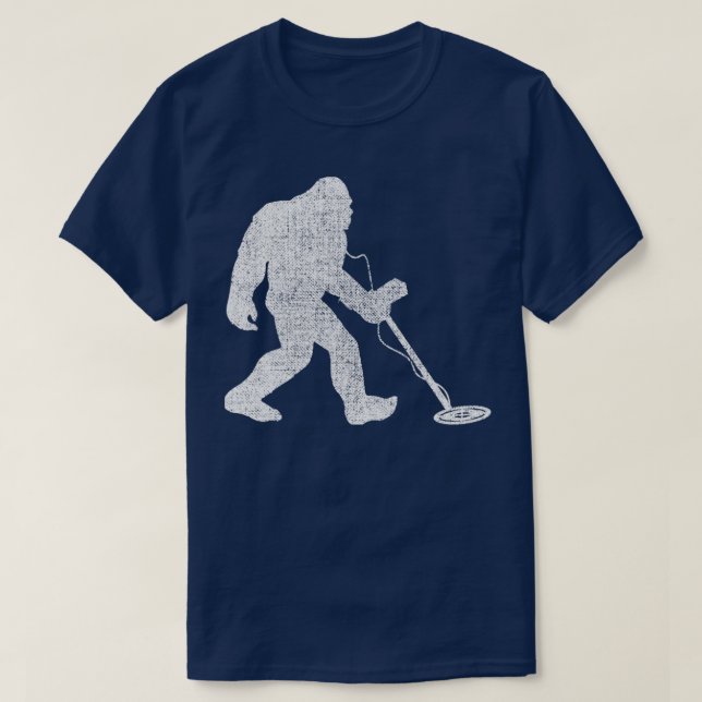 Metal Detecting Treasure Hunt Detectorist Bigfoot T-Shirt (Design Front)