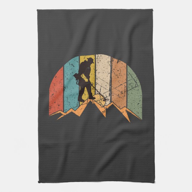 Metal Detecting Vintage Tea Towel (Vertical)