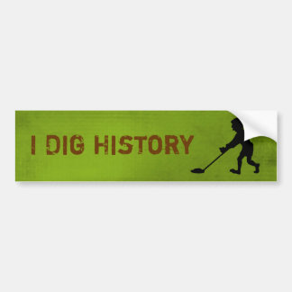 Metal Detector Dig History Silhouette Bumper Sticker