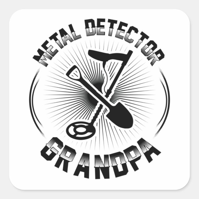 Metal Detector Grandpa | Treasure Hunter Gondolas Square Sticker (Front)