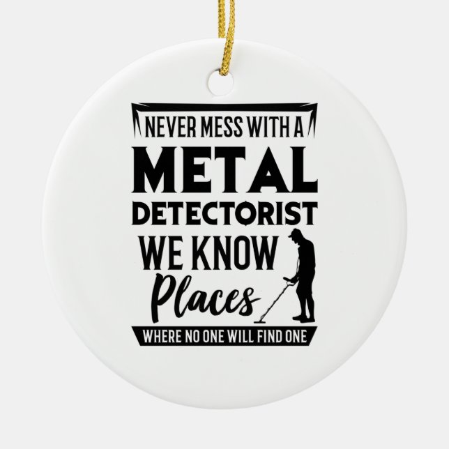 Metal Detectorist Ceramic Tree Decoration (Front)
