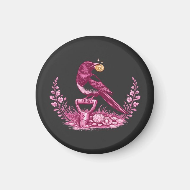 Metal Detectorist Magpie  Magnet (Front)