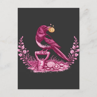 Metal Detectorist Magpie  Postcard