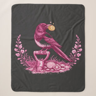Metal Detectorist Magpie  Sherpa Blanket